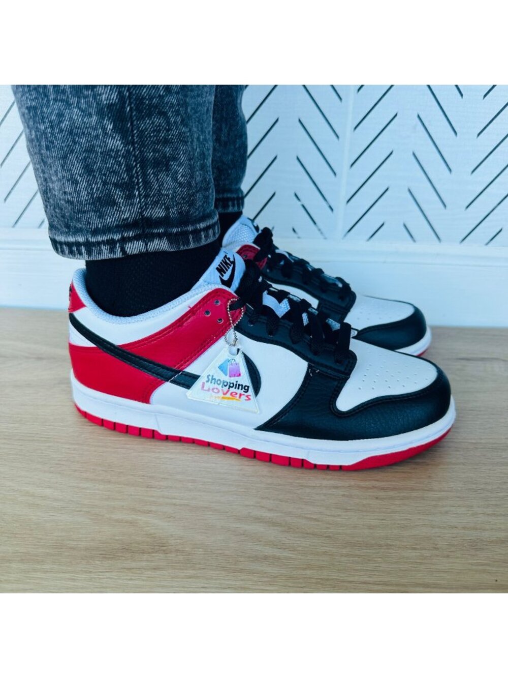 ⭐Nike Dunk Low GS Sz 6.5Y Big Kids Shoes Sneakers Black Red White HF9980-600 New
